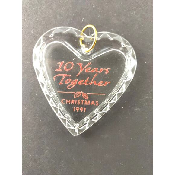 Hallmark Keepsake Ornament Ten Years Together Heart Acrylic - Picture 1 of 9